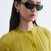 Kortærmet ribbestrikket Cardigan