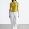 Kortærmet ribbestrikket Cardigan