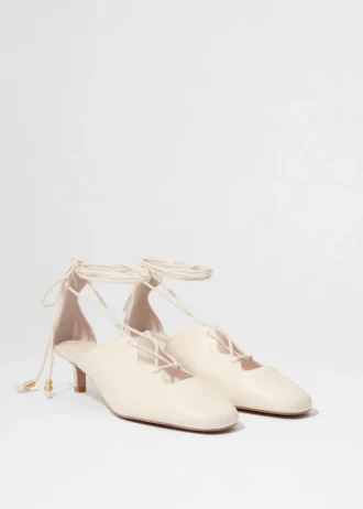 Lace-Up Leather Pumps
