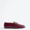 Lærloafers med firkantet tå
