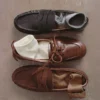 Lærpennyloafers