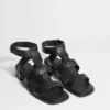 Lærsandaler med ankelrem Lærsandaler med ankelrem