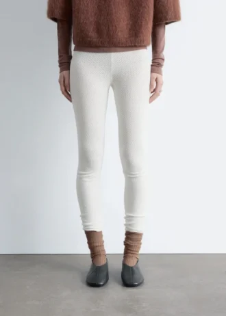 Leggings i pointelle-strikk