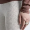 Leggings i pointelle-strikk