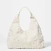 Liten denim-Tote bag med applikasjoner