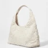 Liten denim-Tote bag med applikasjoner