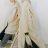 Maxikåpe i ull og shearling Maxikåpe i ull og shearling