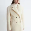 Maxikåpe i ull og shearling Maxikåpe i ull og shearling