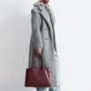 Maxikåpe i ull og shearling Maxikåpe i ull og shearling