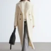 Maxikåpe i ull og shearling Maxikåpe i ull og shearling