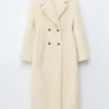 Maxikåpe i ull og shearling Maxikåpe i ull og shearling