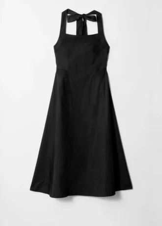Midi-kjole med halterneck
