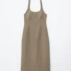 Midi-kjole med halterneck