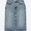 Midi-skjørt i denim