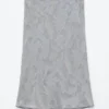 Midiskjørt i viskose-silke-jacquard