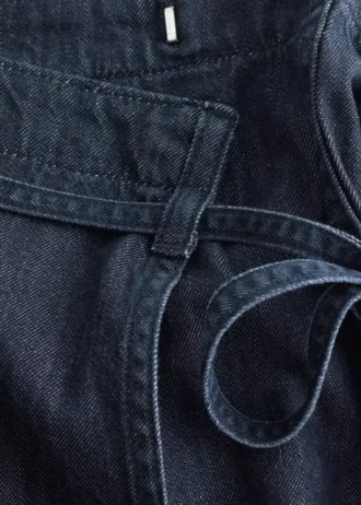 Miniskjørt i denim med bånddetaljer