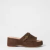 Mules med plattform i semsket skinn Mules med plattform i semsket skinn