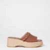 Mules med plattform i semsket skinn Mules med plattform i semsket skinn