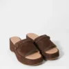 Mules med plattform i semsket skinn Mules med plattform i semsket skinn