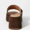 Mules med plattform i semsket skinn Mules med plattform i semsket skinn