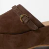 Mules med plattform i semsket skinn Mules med plattform i semsket skinn