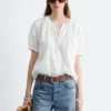 Oversized bluse med puffermmer
