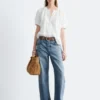 Oversized bluse med puffermmer