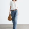 Oversized bluse med puffermmer