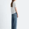 Oversized bluse med puffermmer