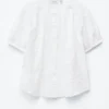 Oversized bluse med puffermmer