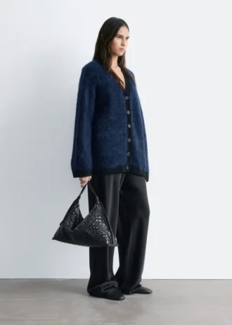 Oversized cardigan i mohairblanding