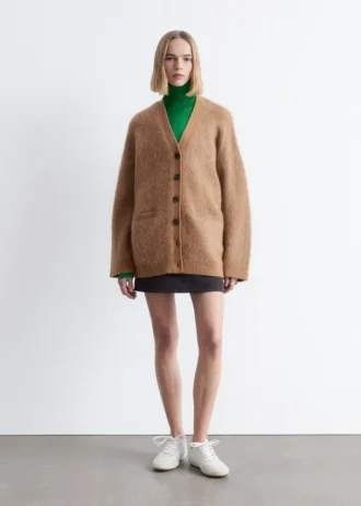 Oversized cardigan i mohairblanding