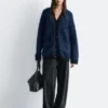 Oversized cardigan i mohairblanding