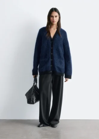 Oversized cardigan i mohairblanding