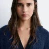 Oversized cardigan i mohairblanding