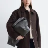 Oversized jakke med snøring Oversized jakke med snøring