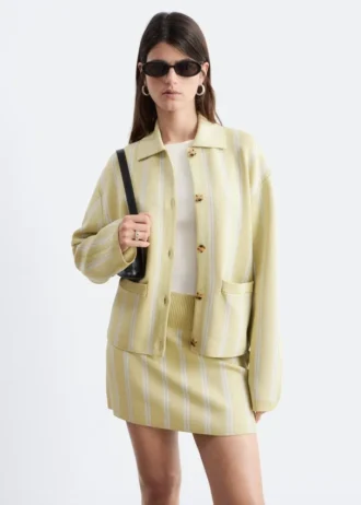 Oversized polo-strikket Cardigan