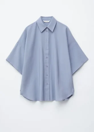 Oversized skjorte med kvartlange ermer