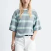 Oversized stripete bomulls-T-skjorte