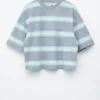 Oversized stripete bomulls-T-skjorte