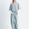 Oversized stripete bomulls-T-skjorte