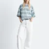 Oversized stripete bomulls-T-skjorte