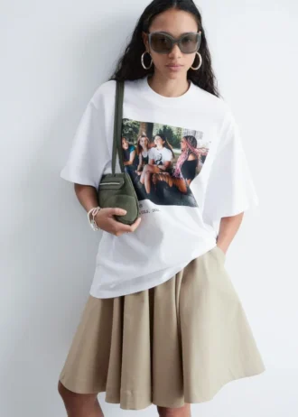 Oversized T-skjorte med trykk