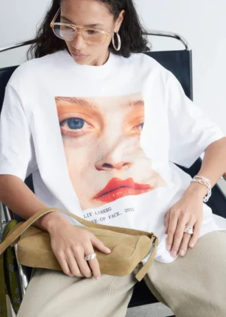 Oversized T-skjorte med trykk