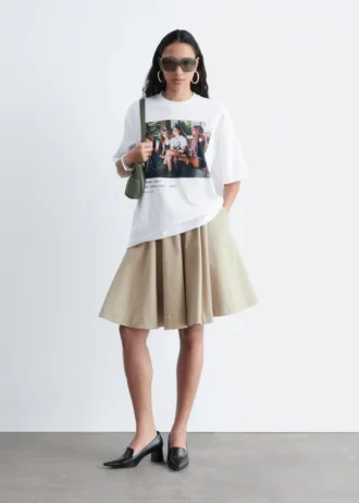 Oversized T-skjorte med trykk
