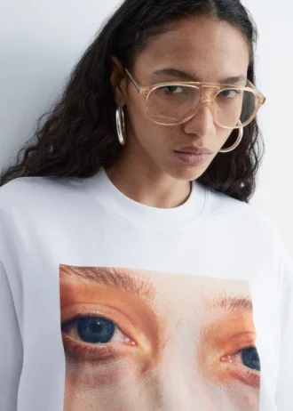 Oversized T-skjorte med trykk