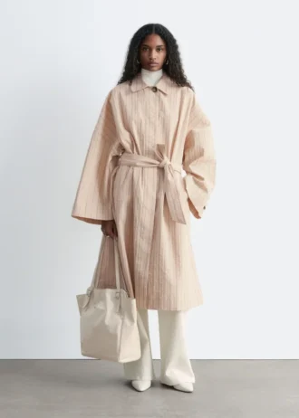 Oversized trenchcoat med nålestriper