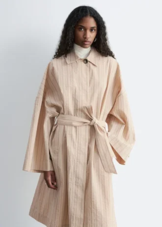 Oversized trenchcoat med nålestriper
