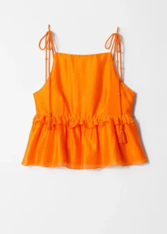 Peplum-Frill Strap Top