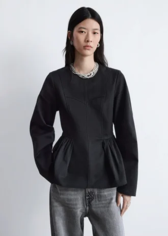 Peplum-top i bomull